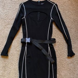 Maniere De Voir Black Cutout Utility Dress